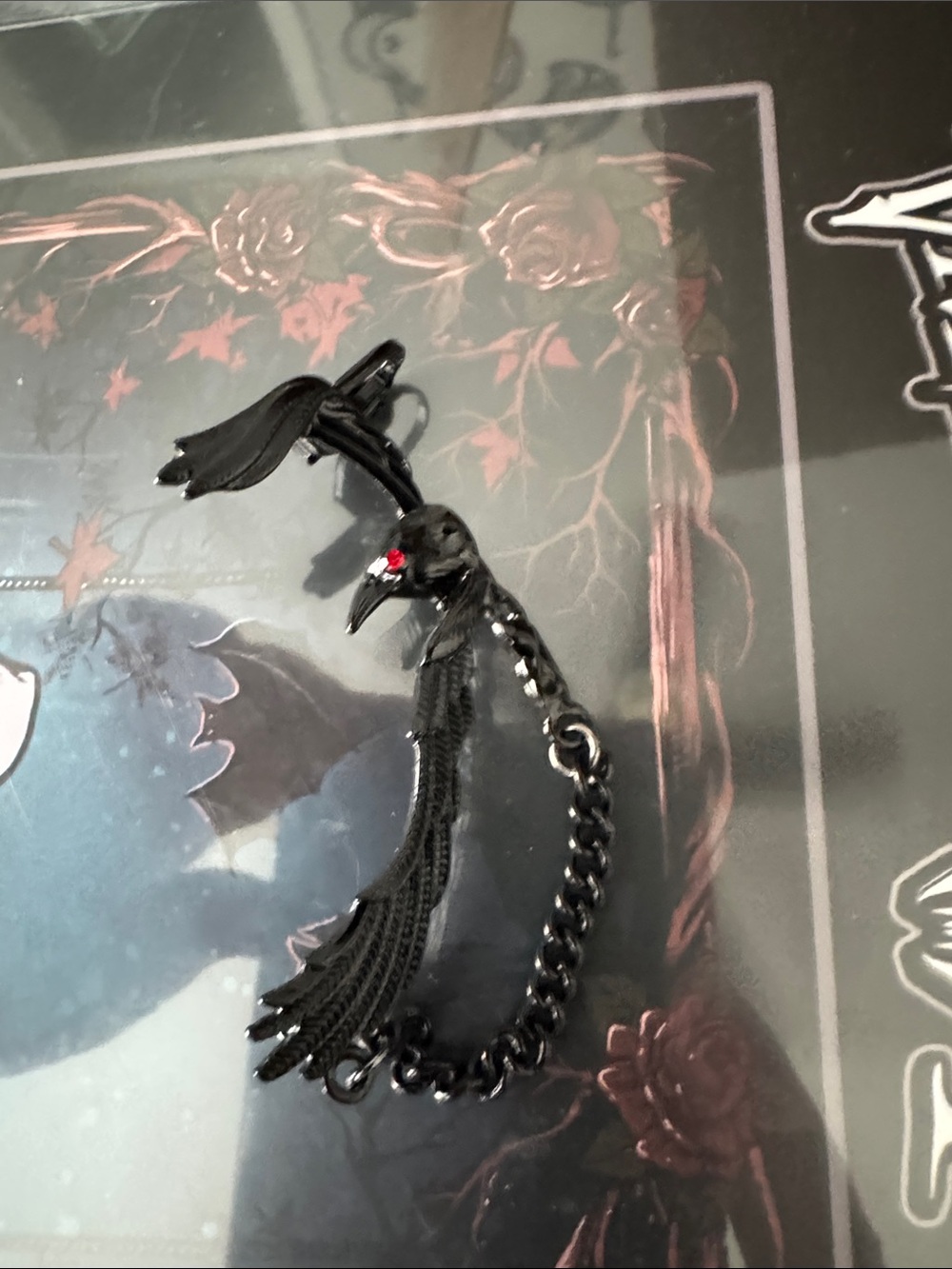 Black Raven Bird ear wrap